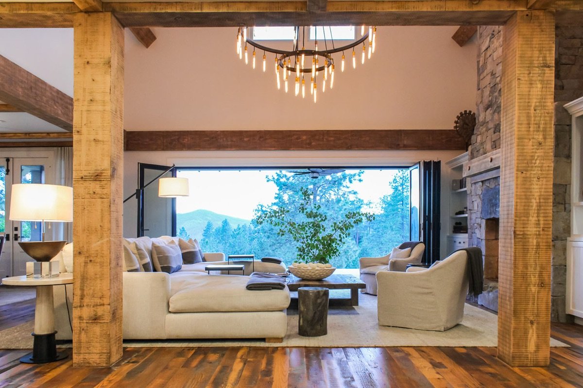 Cabin on the Fairway interior designed by Paul Lauren Designs, Coeur d'Alene Lake, Idaho, view 2