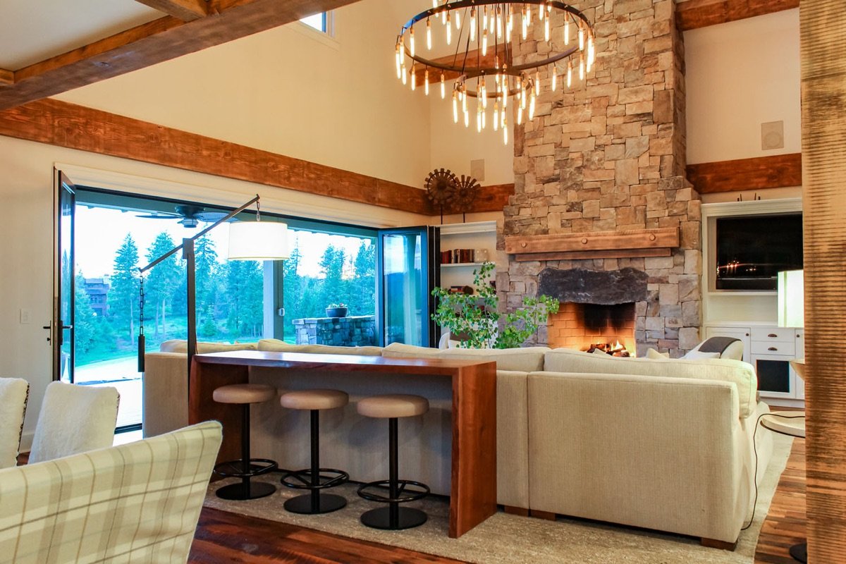 Cabin on the Fairway interior designed by Paul Lauren Designs, Coeur d'Alene Lake, Idaho, view 5