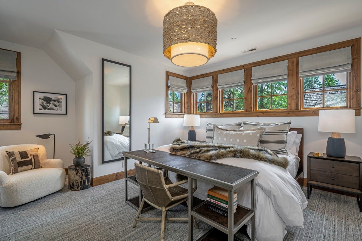 Cabin on the Lake interior designed by Paul Lauren Designs, Coeur d'Alene Lake, Idaho, view 8