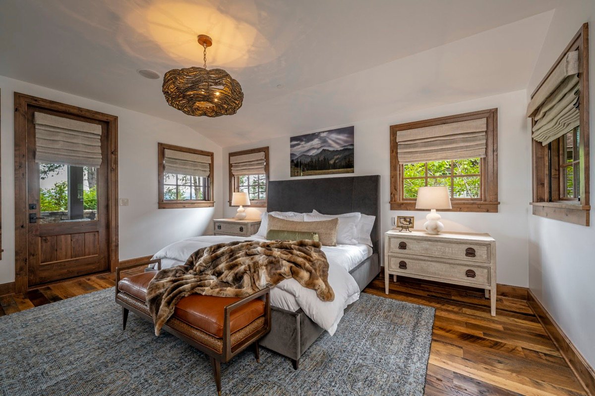 Cabin on the Lake interior designed by Paul Lauren Designs, Coeur d'Alene Lake, Idaho, view 2