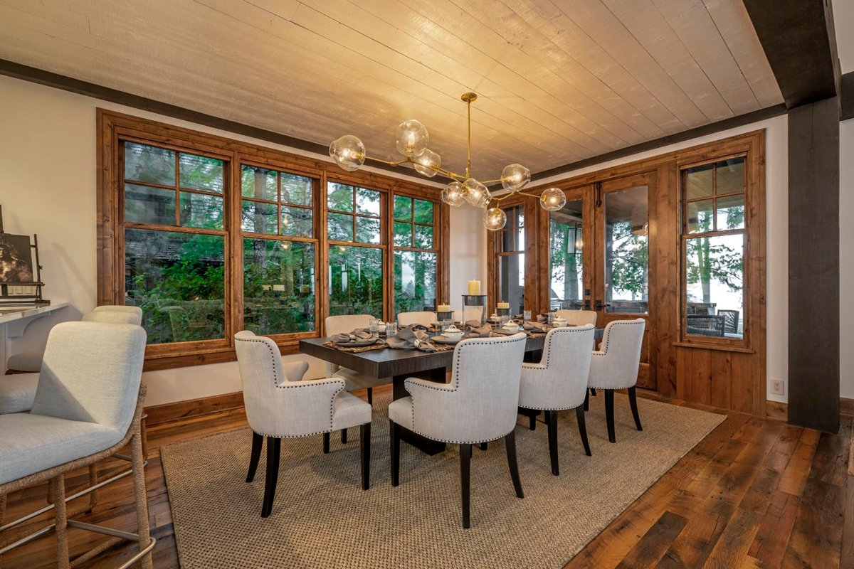 Cabin on the Lake interior designed by Paul Lauren Designs, Coeur d'Alene Lake, Idaho, view 4
