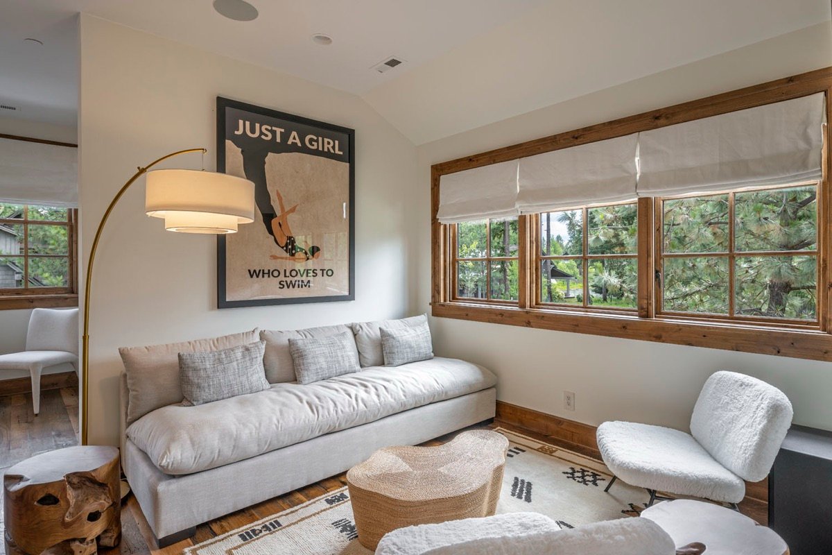 Cabin on the Lake interior designed by Paul Lauren Designs, Coeur d'Alene Lake, Idaho, view 11