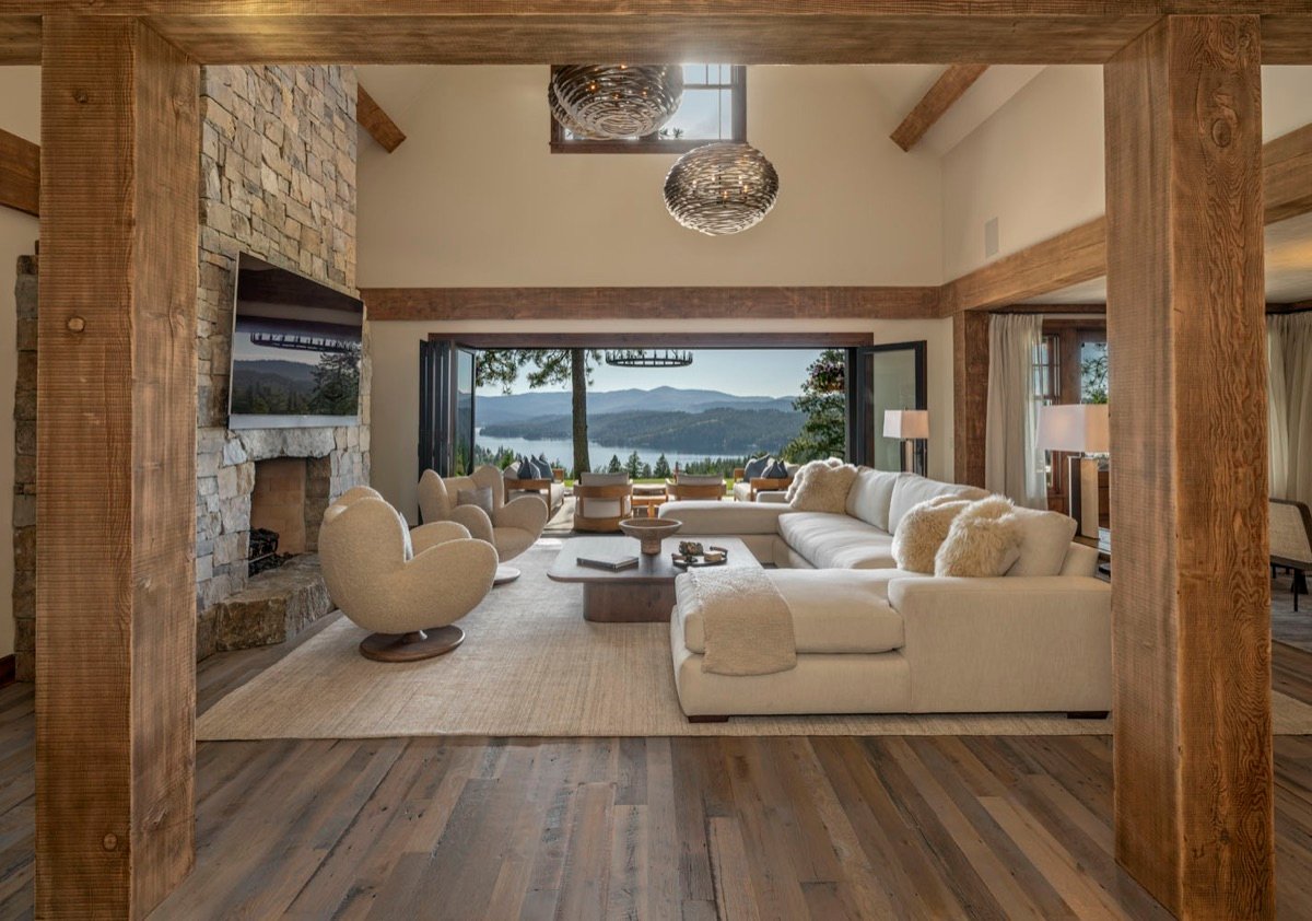 Cabin with a View view designed by Paul Lauren Designs, Coeur d'Alene Lake, Idaho