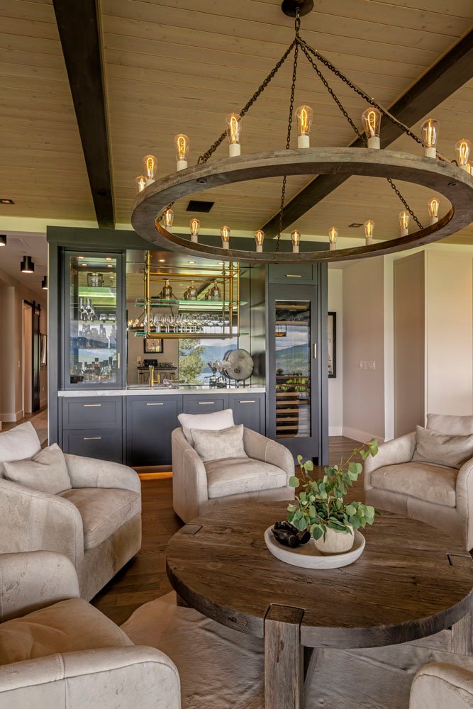 Gozzer Flats interior designed by Paul Lauren Designs, Coeur d'Alene Lake, Idaho, view 5
