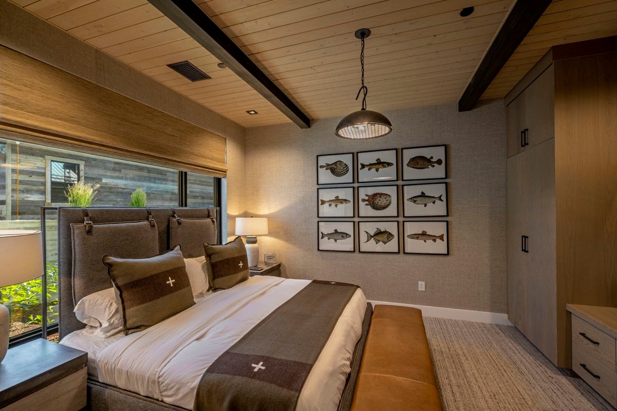 Gozzer Flats interior designed by Paul Lauren Designs, Coeur d'Alene Lake, Idaho, view 11