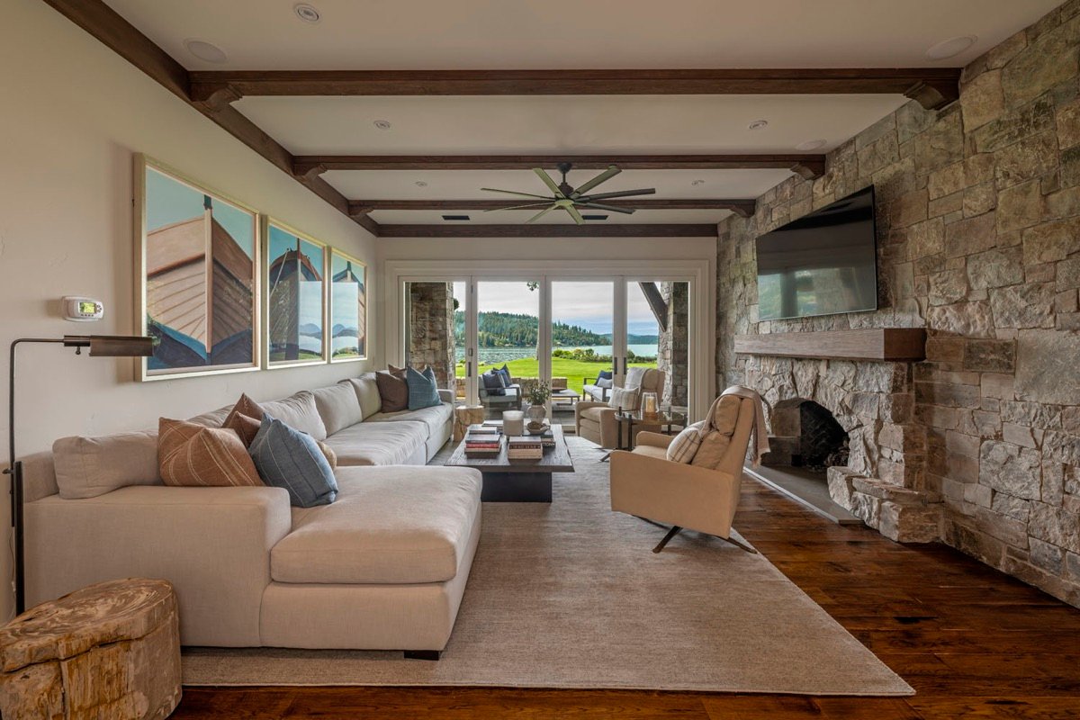 Lakefront Corner Condo interior designed by Paul Lauren Designs, Chicago, Illinois
